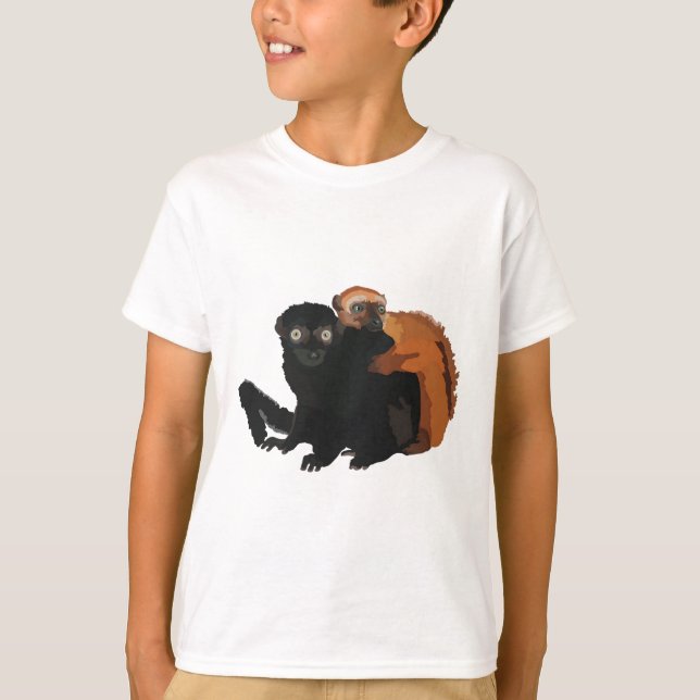 T-shirt B est pour Blue Eyed Black Lemur (Devant)