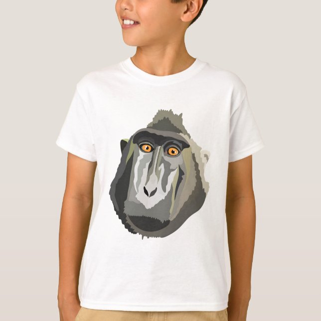 T-shirt B est pour Macaque à crête noire (Devant)
