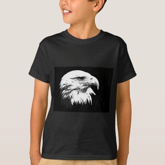 T-shirt B&W American Bald Eagle (Devant)