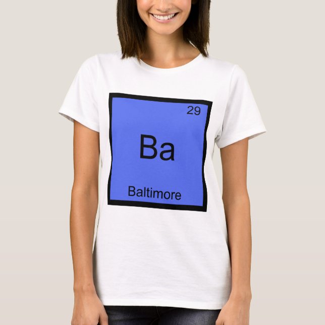 T-shirt Ba - Chemise du symbole de l'élément de chimie de  (Devant)
