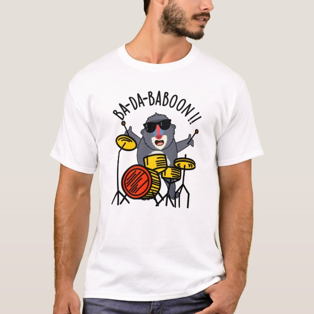 T-shirt Ba-da-ba-boon Funny Baboon Pun (Devant)