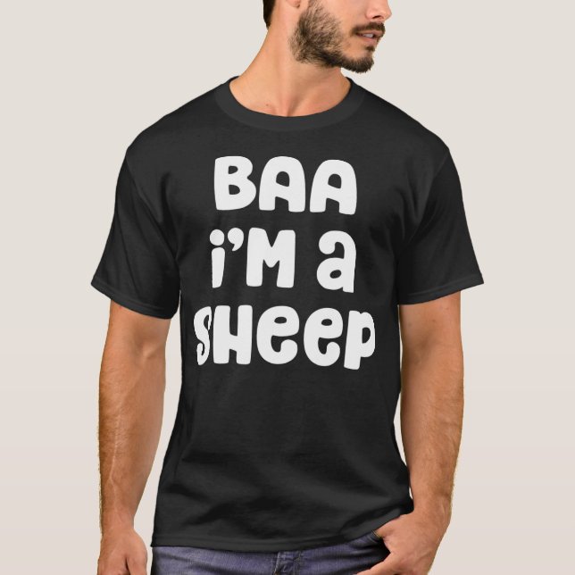 T-shirt Baa Im A Sheep Costume Halloween Lazy Easy Christa (Devant)