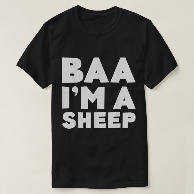 T-shirt Baa je suis un mouton Création de texte drôle (Design devant)