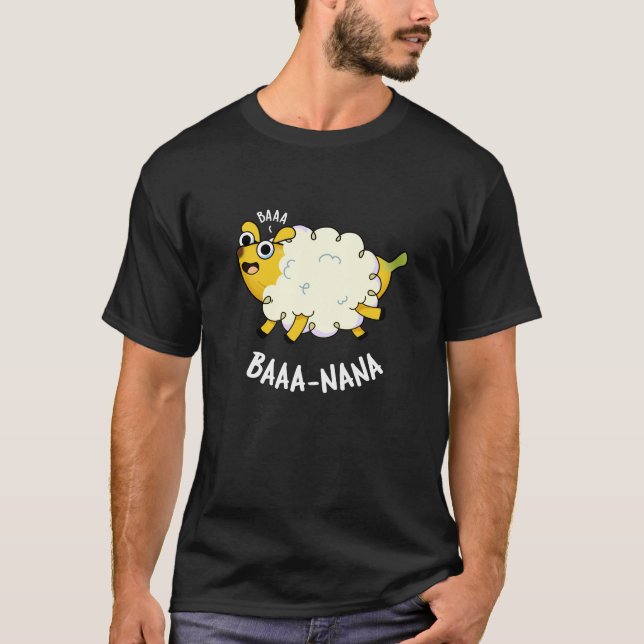 T-shirt Baa-nana Funny Banana Pun Dark BG (Devant)