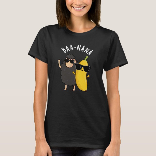T-shirt Baa-nana Funny Banana Puns Dark BG (Devant)