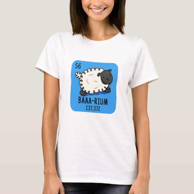 T-shirt Baa-rium Funny Sheep Chimie Pun (Devant)