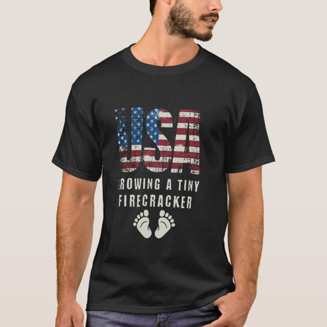T-shirt Bab de Faire-part de grossesse 4 juillet (Devant)