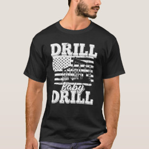 T-shirt Bab de forage de champ pétrolifère - nous drapeau