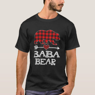 T-shirt Baba Bear Noël Pajama Red Plaid Buffalo Famille