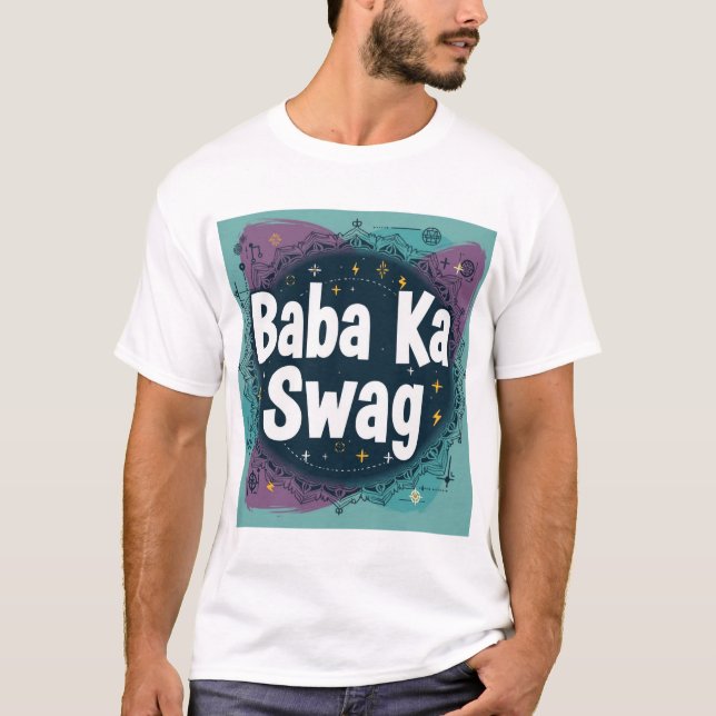 T-shirt Baba Ka Swag | Bold Desi Abstract Hindi Graphic  (Devant)