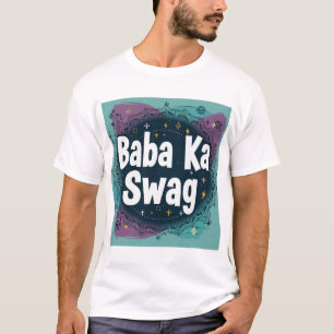 T-shirt Baba Ka Swag Graphique Abstrait Hindi Gras