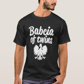 T-shirt Babcia Of Twins Polish Eagle