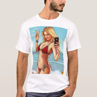 T-shirt Babe du selfie côtier