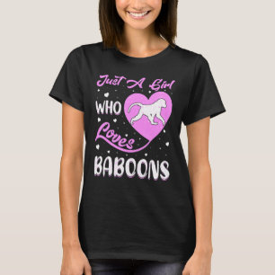 T-shirt Baboon En Forme De Coeur Juste Une Fille Qui Aime 