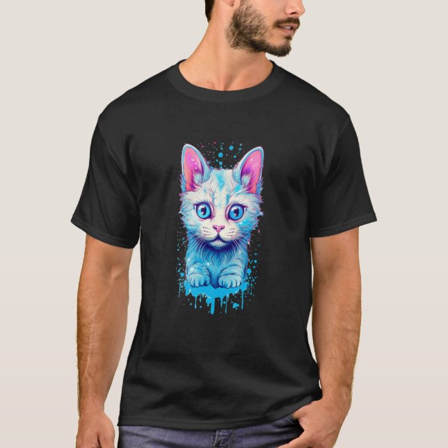 T-shirt Baby cat with blue eyes (Devant)
