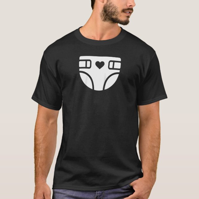 T-shirt Baby Diaper Raglan (Devant)