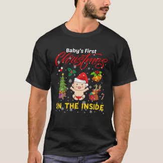 T-shirt Baby First Christmas On The Inside Pregnancy Chris
