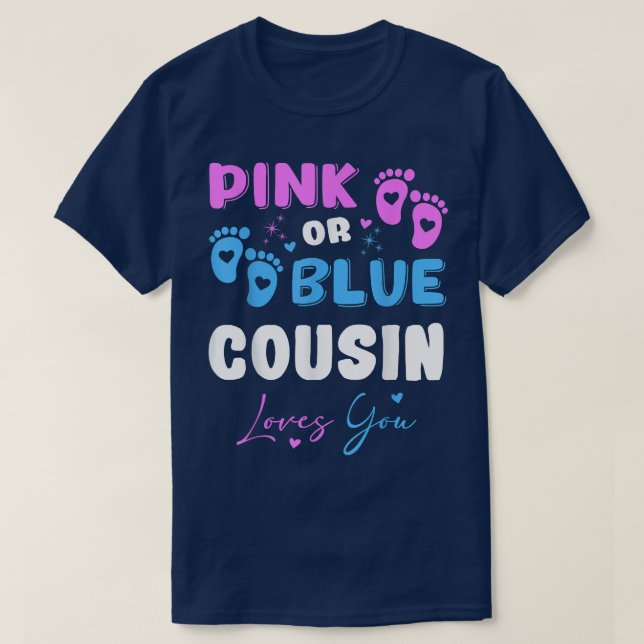 T-shirt Baby Gender Reveal Cousin  (Design devant)