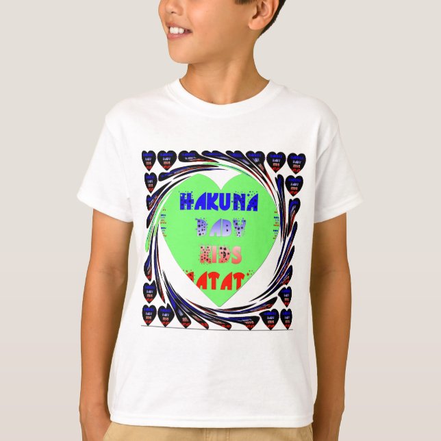 T-shirt Baby Luminous Hearts Hakuna Matata Baby Design (Devant)