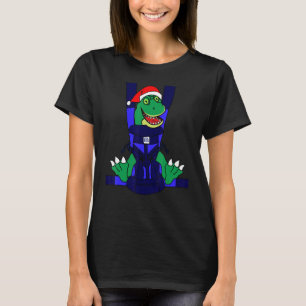 T-shirt Baby Père Noël T Rex Funny Cute Dinosaur Garçon No