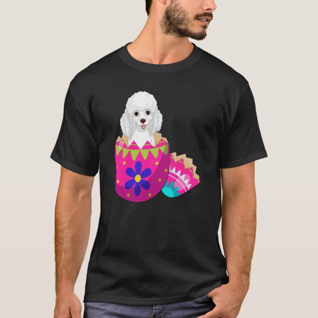 T-shirt Baby Poodle Hatching From Easter Egg Easter Day (Devant)