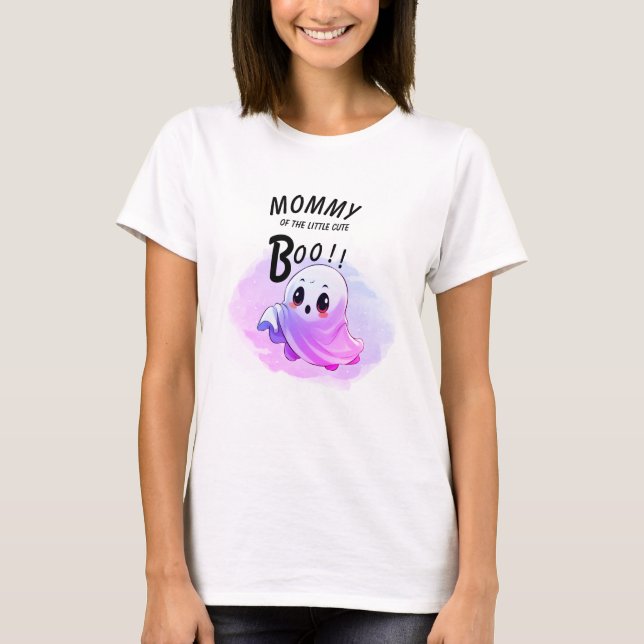 T-shirt Baby shower Boo Halloween Deep Purple Theme Party (Devant)
