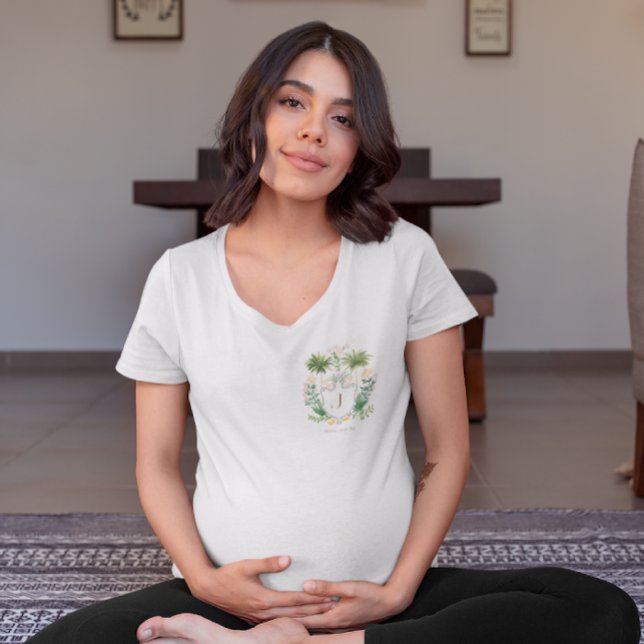 T-shirt Baby shower Chic Retro Palm Springs | Maman-to-be (Créateur téléchargé)