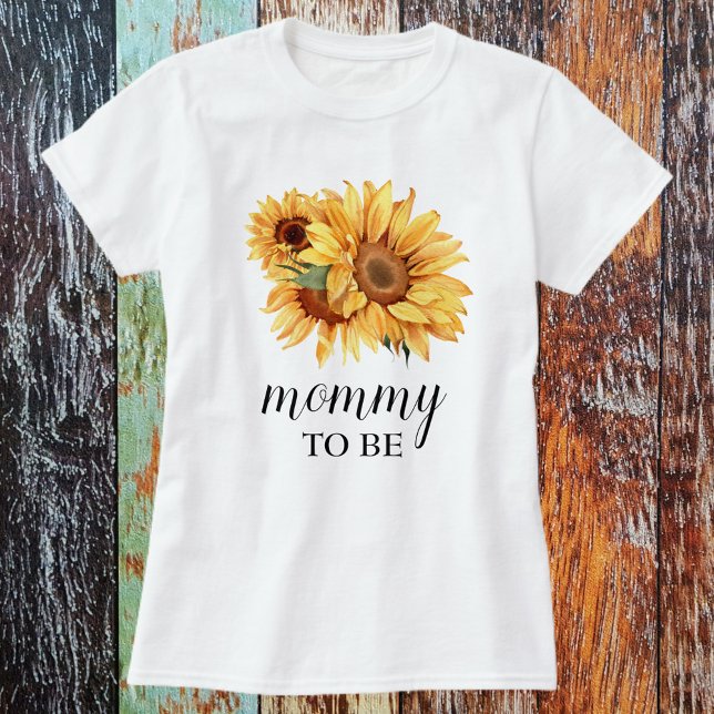 T-shirt Baby shower de tournesol rustique jaune (Créateur téléchargé)