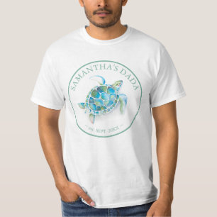 T-shirt Baby shower Famille Chemises Papa Tortue de mer