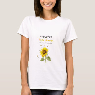 T-shirt Baby Shower Famille Tournesol avec Papillons