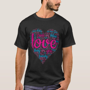 T-shirt Baby shower fête rose bleu garçon fille Genre Révé