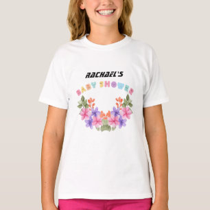 T-shirt Baby Shower Fille Fleur Rose Pâle