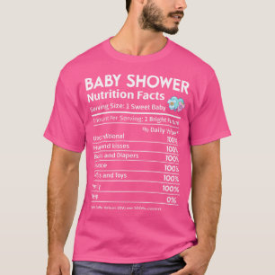 T-shirt Baby shower - valeur nutritive Étiquette