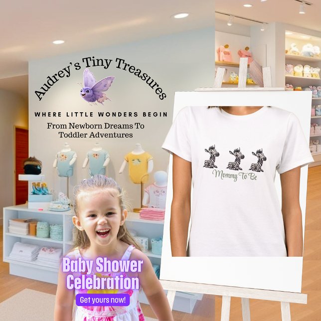 T-shirt Baby shower Zebra Cartoon Enchanted (Créateur téléchargé)