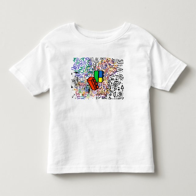 T-Shirt baby white pinumber patterned (Front)