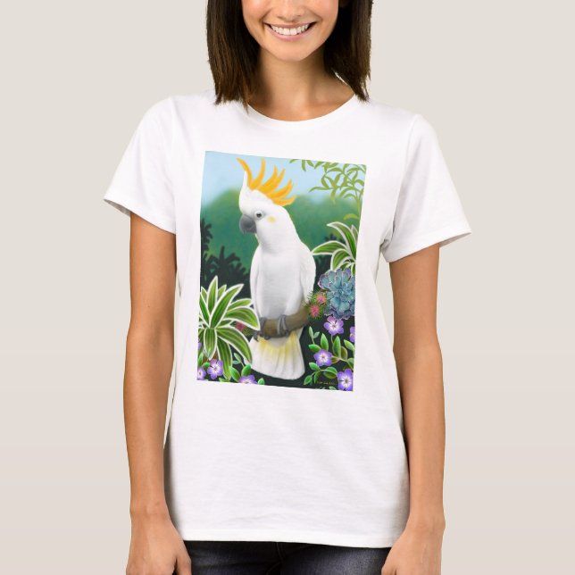 T-shirt Babydoll de dames de cacatoès de Citron (Devant)