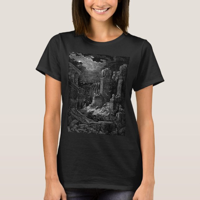 T-shirt Babylon Fallen Gustave Dore Biblique Art (Devant)