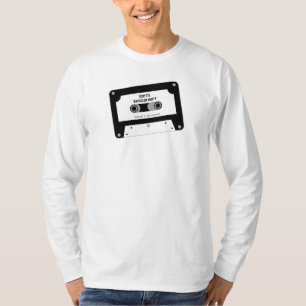 T-shirt Bac à cassette de musique rétro noir et blanc
