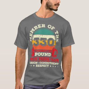 T-shirt Bac de presse de 330 livres Levier de poids