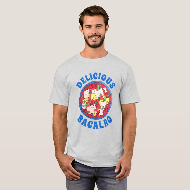 T-shirt Bacalao Cuisine portoricaine Morue Salée Poisson S (Devant entier)