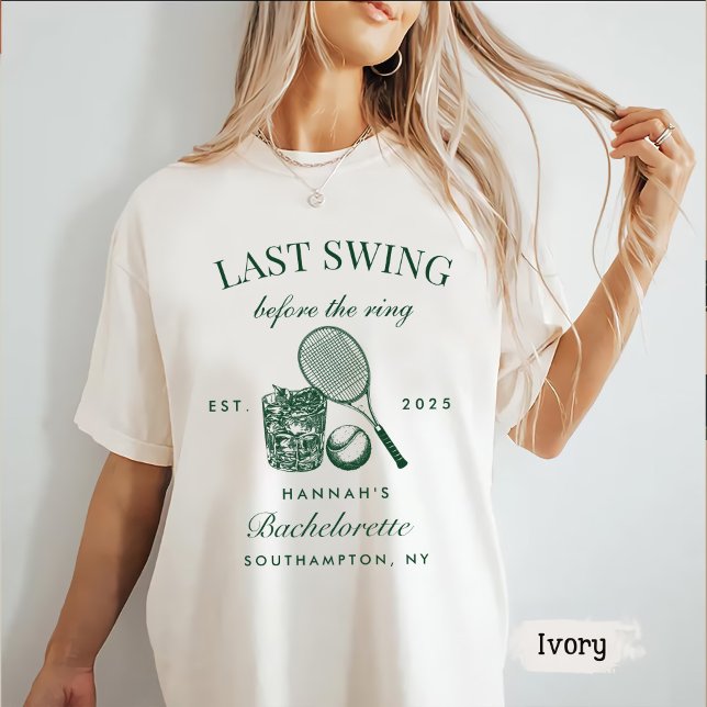 T-shirt Bache Green Dernier Swing avant le Tennis de l'Ann (Créateur téléchargé)