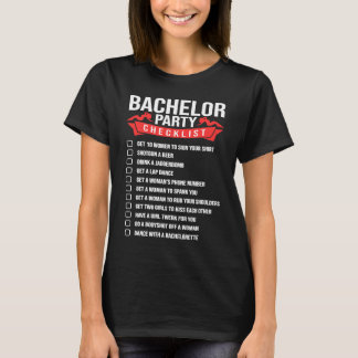 T-shirt Bachelor Party Checklist For Wedding Party Men's G