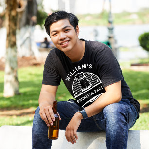 T-shirt Bachelor Party Groom Bière noire et blanche