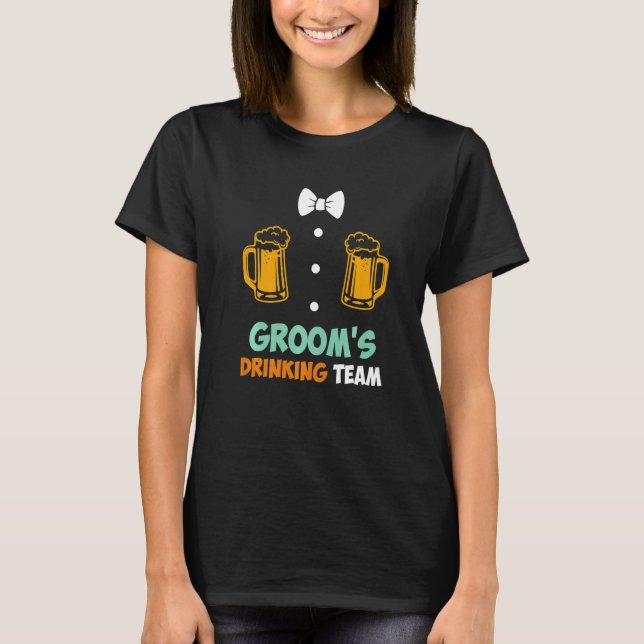 T-shirt Bachelor party men team groom wedding (Devant)