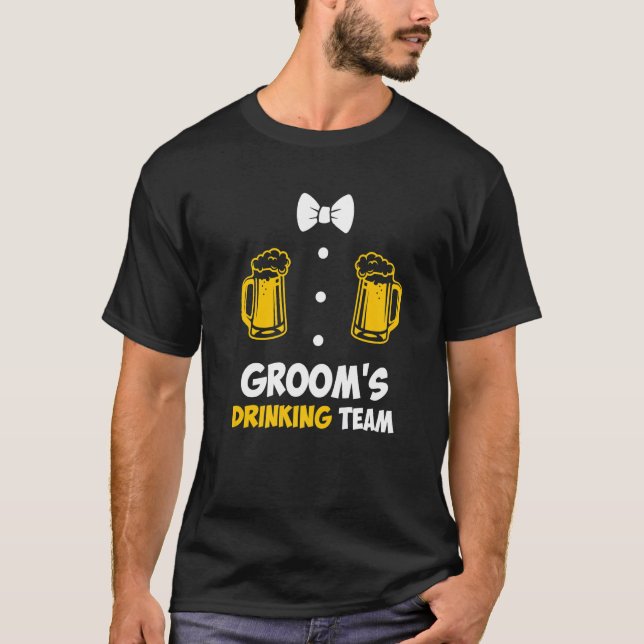 T-shirt Bachelor party men team groom wedding  1 (Devant)