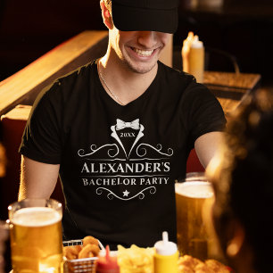 T-shirt Bachelor Party Tuxedo Nom de la Cravate