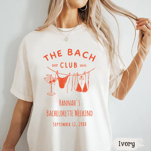 T-shirt Bachelorette à cocktail orange tiré à la main