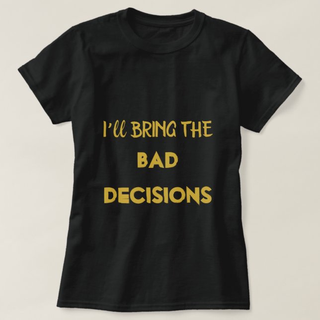 T-shirt Bachelorette Bachelorette Cool en or noir  (Design devant)
