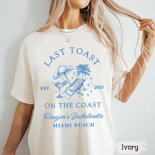 T-shirt Bachelorette Côtière Moderne Cocktail Party Blue