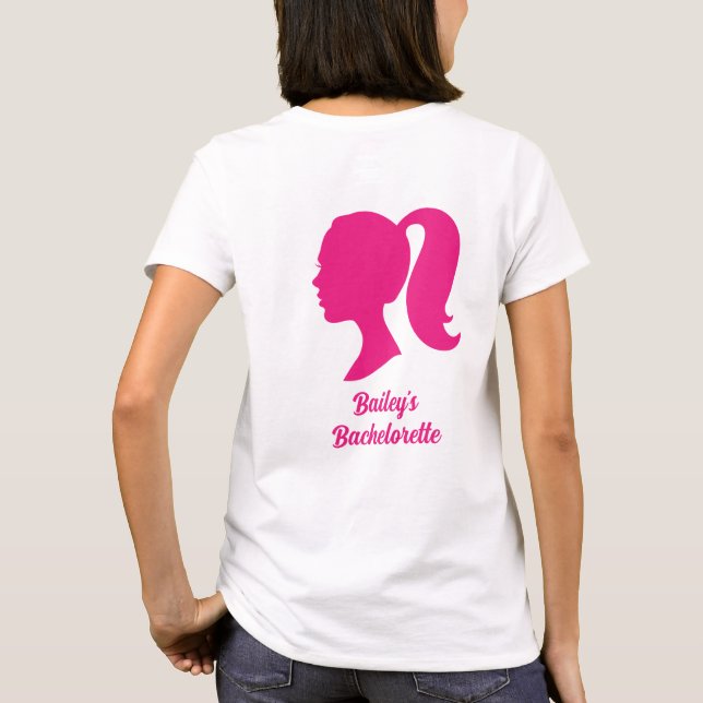 T-shirt Bachelorette de la femme de chambre rose (Dos)